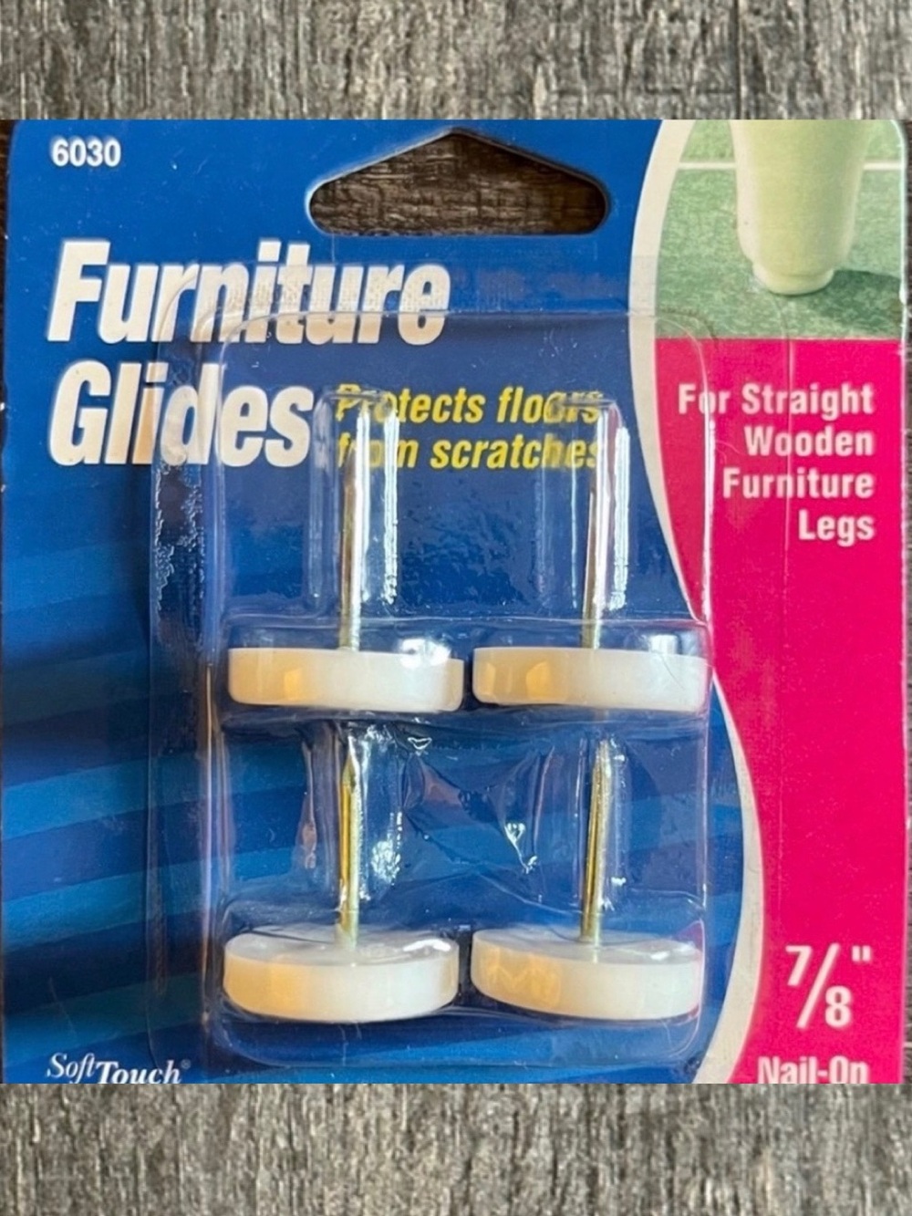 💞 New 4-Pack 7/8” Nail On Furniture Glides